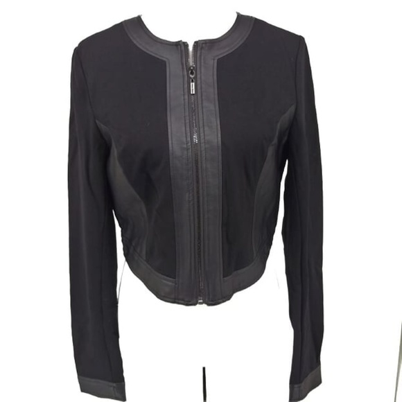 Bisou Bisou Jackets & Blazers - Bisou Bisou Medium Jacket Black Leather Zip Up